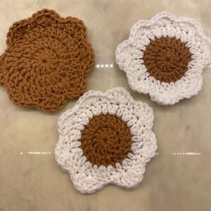 Gift set of 3 handmade crocheted coasters